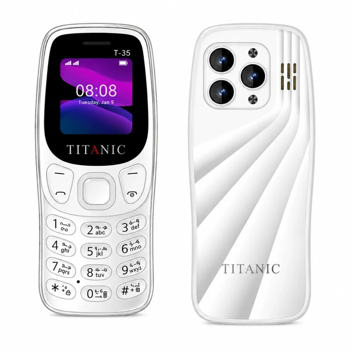 Titanic T35 Mini Feature Phone – 3000mAh Battery, Dual SIM & Loud Speaker