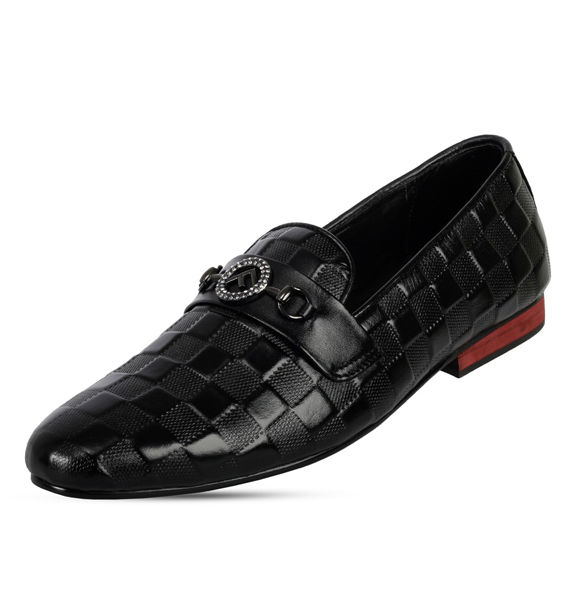 Black Leather Tassel Loafer SB-S242