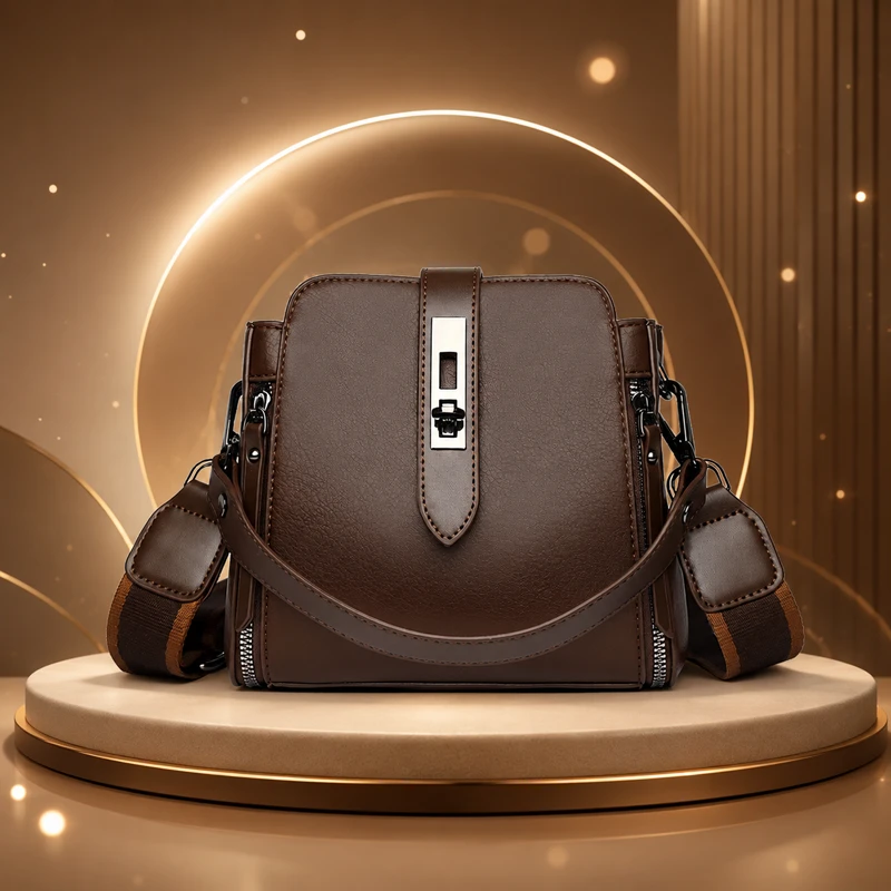 High-quality Messenger Bags For Women Luxury Crossbody Shoulder Bags Female(Coffee)