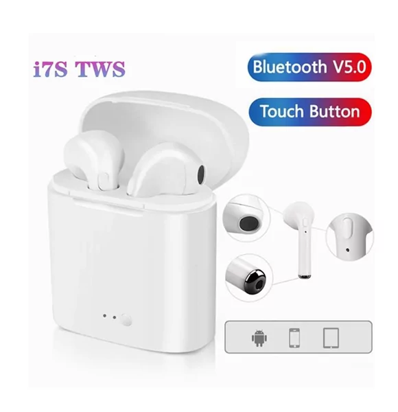HBQ I7S TWS Double Dual Mini Wireless 4.1 Bluetooth Earphone With Power Case - White