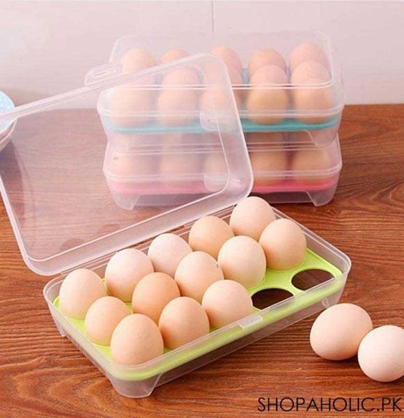 1 Pcs Egg Tray for Refrigerator,15 Eggs Tray Holder & 1 Pcs Egg Holder Fridge Egg Storage Containers