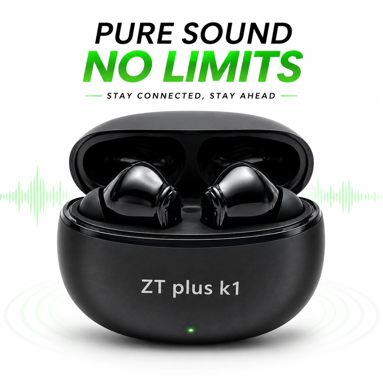 ZT Plus K1 TWS Wireless Earbuds – Bluetooth 5.3, 30H Playtime & 300mAh Charging Case