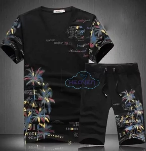 Black Tree Shirt Set for Younger Gays