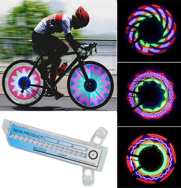 Bike Wheel Light Waterproof Bicycle Spoke Light Safety Tire Light 30 Different Patterns Change Without Battery Bike Accessories (DS)