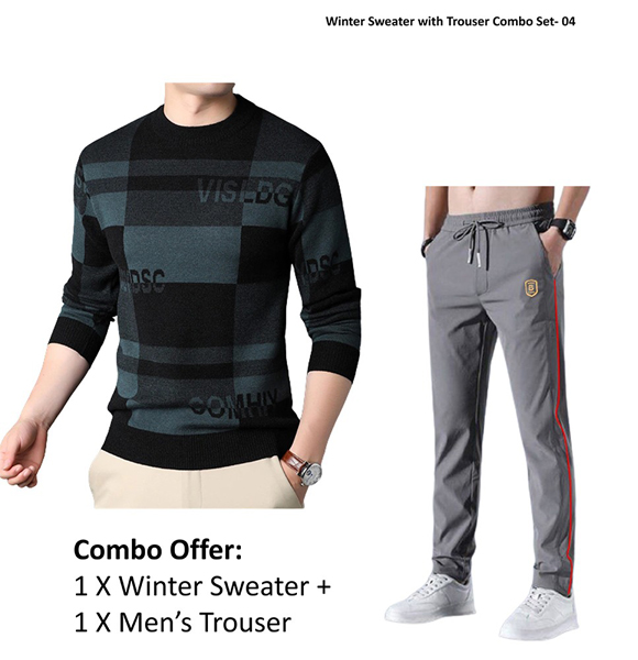 Winter Sweater with Trouser Combo Set -04