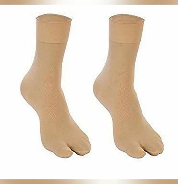 Thin Transparent Nylon Ankle Length Socks With Thumb