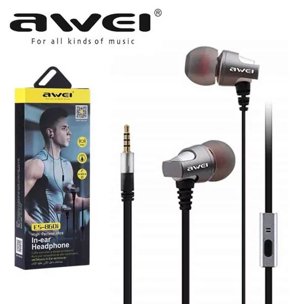 Awei ES-860I Headset Super Bass Wooden wired In-Ear Earphone For Phone