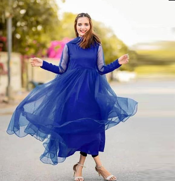 Ready Made Latest Design and Comfortable High-Quality Party Dress For Women-Blue