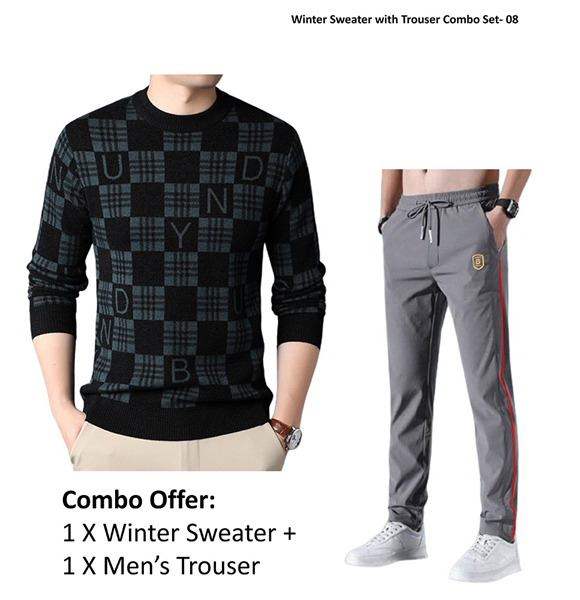 Winter Sweater with Trouser Combo Set -08