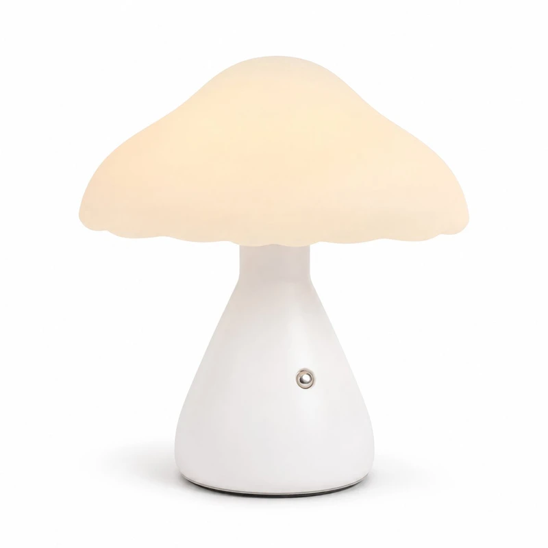 Rechargeable LED Mushroom Desk & Table Lamp – Cordless Touch Control Dimmable Ambient Night Light