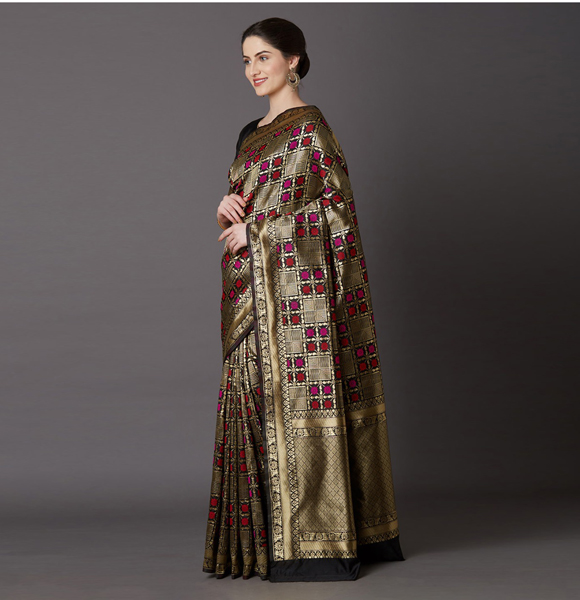 Gorgeous Silk Blend Printed Saree with Blouse GM-1182