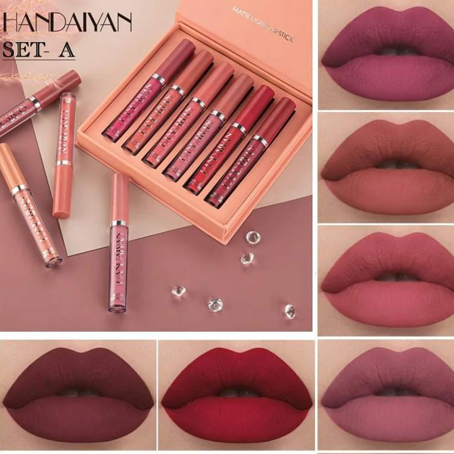 HANDAIYAN Matte Liquid Lipstick Makeup Set A- 6pcs