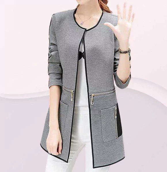 Elegant Ladies Winter Jacket (Gray)