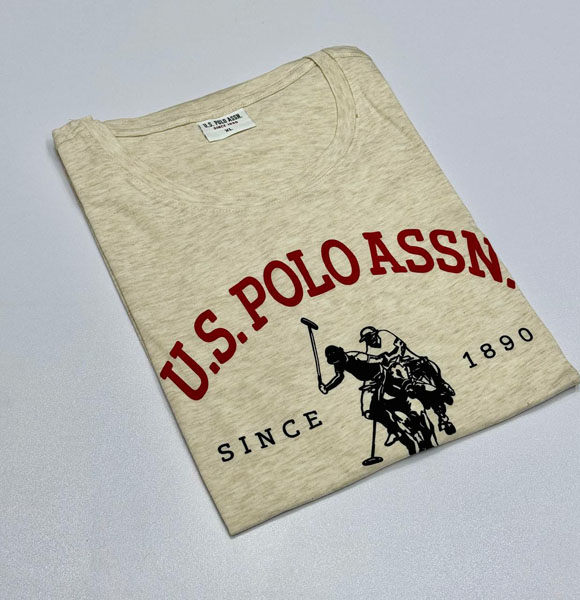 Premium Quality U.S Polo T-Shirt(Biscuit)