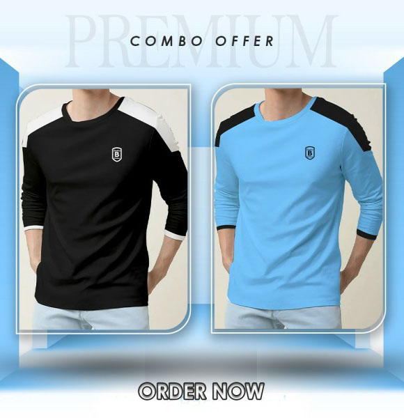 Men's Full Sleeve T-Shirt 2pis combo offer