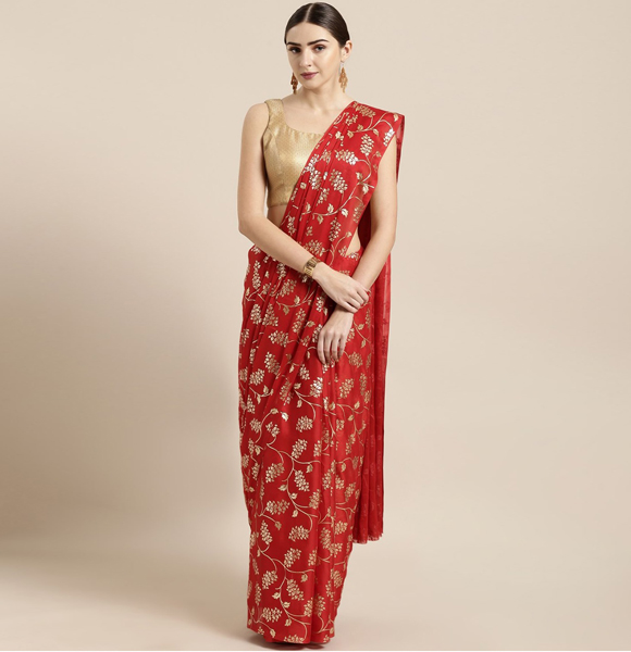 Printed Silk Blend Saree with Blouse GM-1125