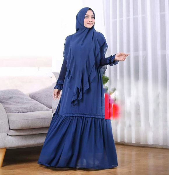 Dubai Cherry Gown Burka With Hijab-GM-926