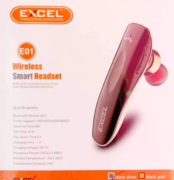 Excel E-01 Bluetooth Wireless Bass Smart Headset Earphone