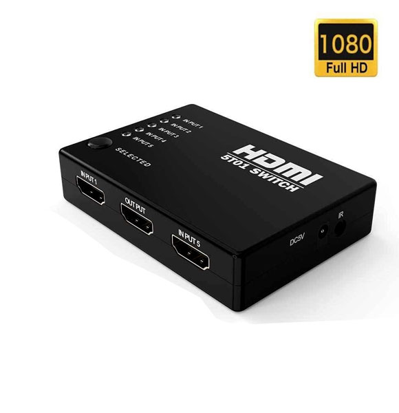5 Port 1080p HDMI Switch Switcher Selector Splitter HUB