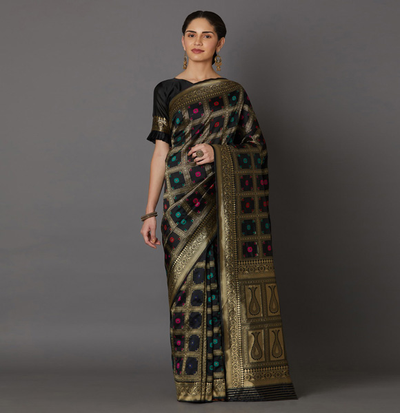 Gorgeous Silk Blend Printed Saree with Blouse GM-1180