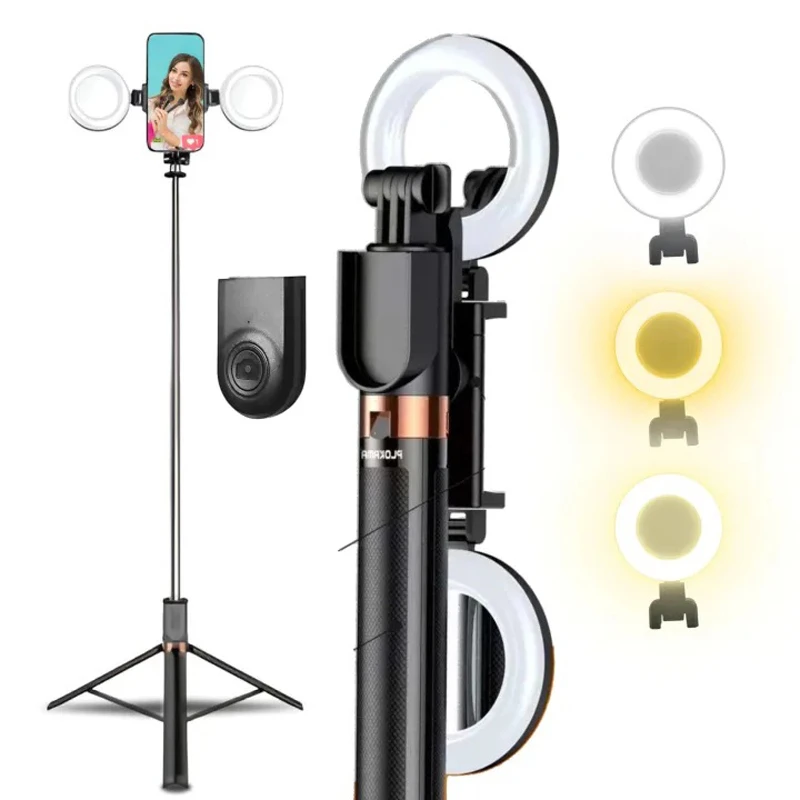 Plokama LIVE-K9 Pro Ultra Long Selfie Stick with Tripod Stand & Ring Light – Adjustable, Portable for Mobile Vlogging & Live Streaming