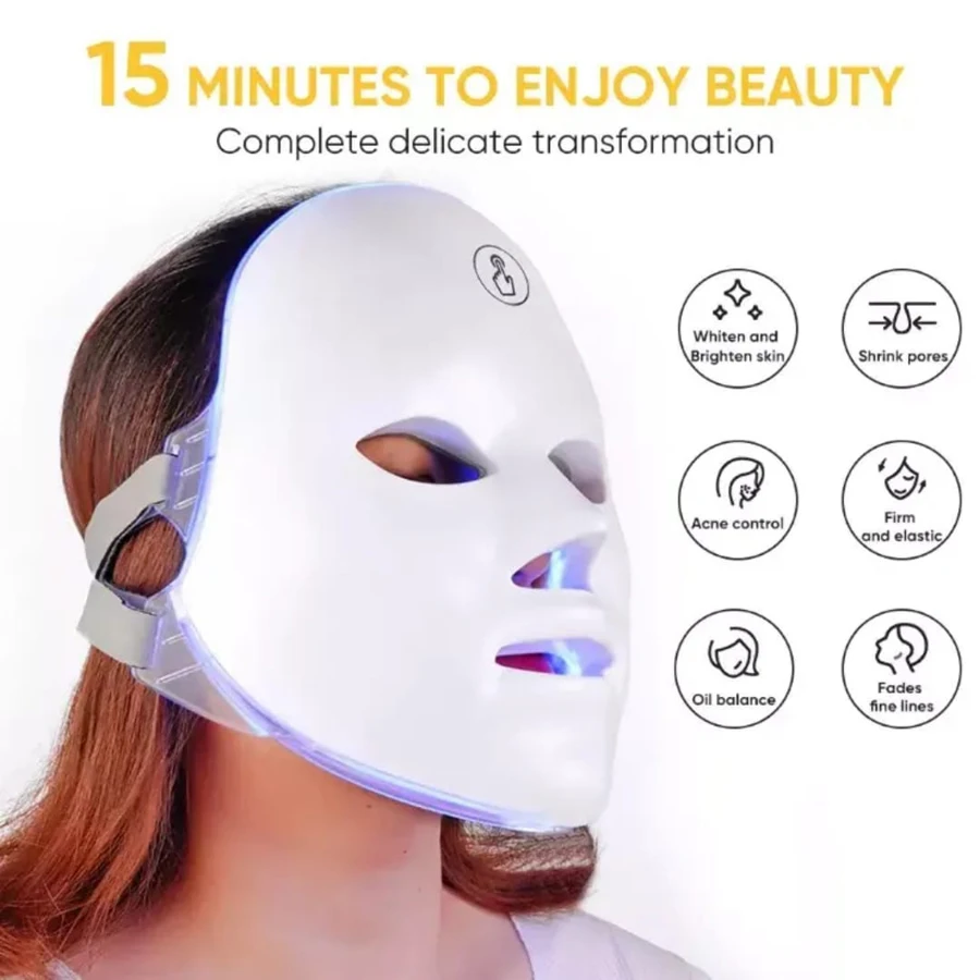 Led Facial Mask || Photon Therapy Rejuvenation || Anti Acne Removal Care Mask || Beauty Instrument Whitening Led Mask Machine