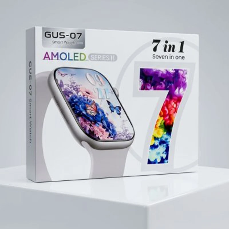 GUS-07 Series 11 AMOLED Smart Watch 7 in 1 Combo with Premium Straps & Health Tracking