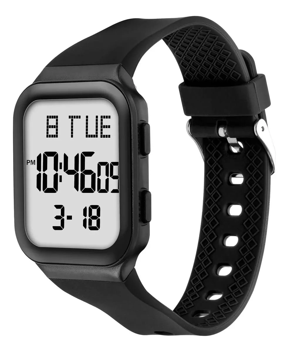Diray DR2339L1 Unisex Digital Watch – Black, Multifunction Calendar & 3 ATM Water Resistance