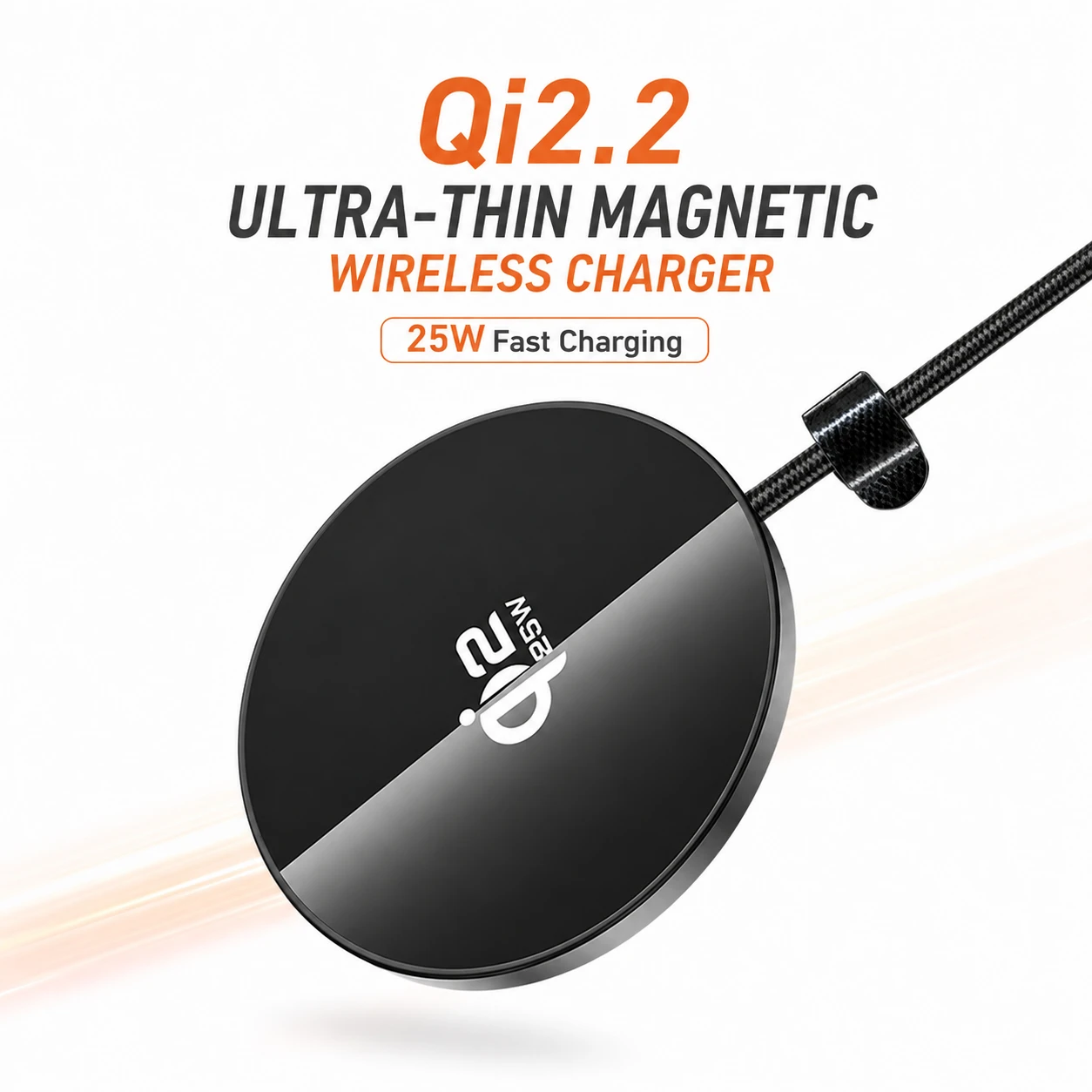 Hoco CW63 Pro Qi2.2 Magnetic Wireless Charger – 25W Fast Charging with USB-C Cable