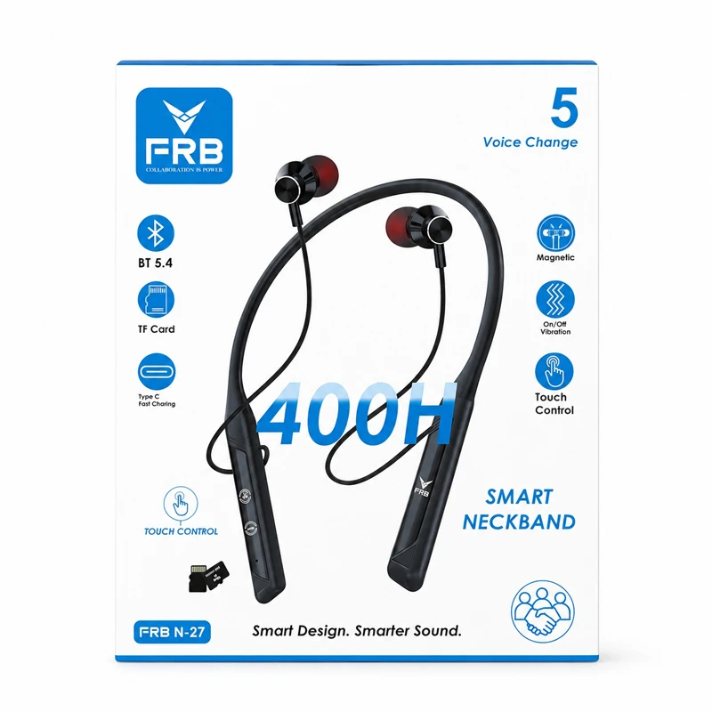 FRB-N27 Wireless Neckband Bluetooth 5.4 with Voice Change & TF Card