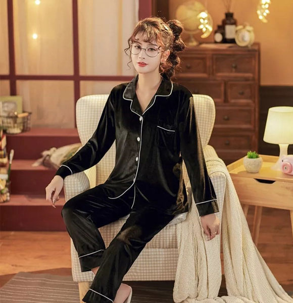 Velvet Homewear Elegant Sleepwear Pajama Set GM-1712