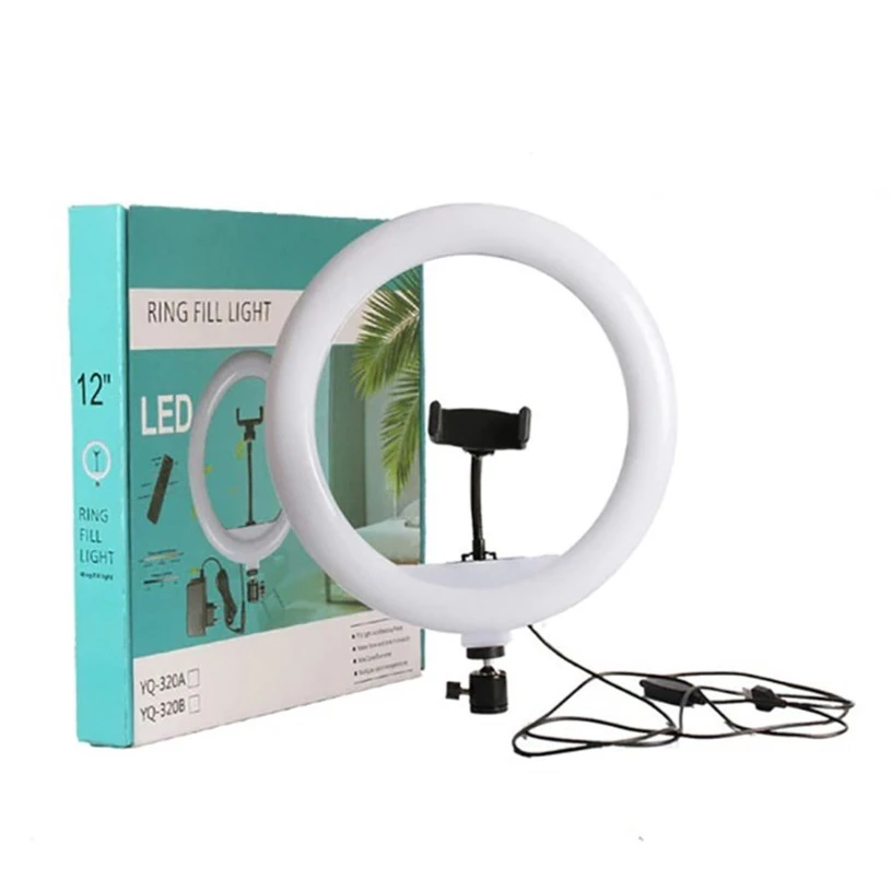 12-Inch LED Ring Fill Light with Tripod & Phone Holder – 10 Brightness Levels, 3 Color Modes & Wireless Remote