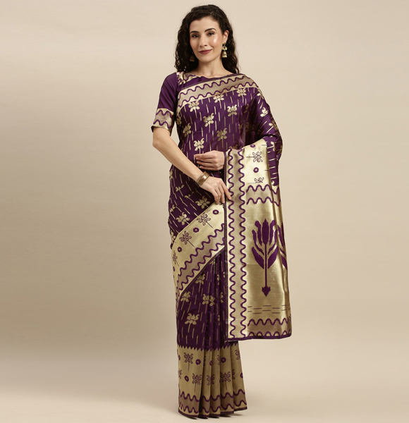 Gorgeous Silk Blend Printed Saree with Blouse GM-1164