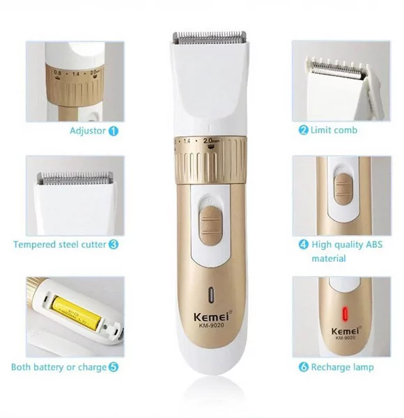 Kemei KM- 9020 Exclusive Rechargeable Hair Clipper Trimmer