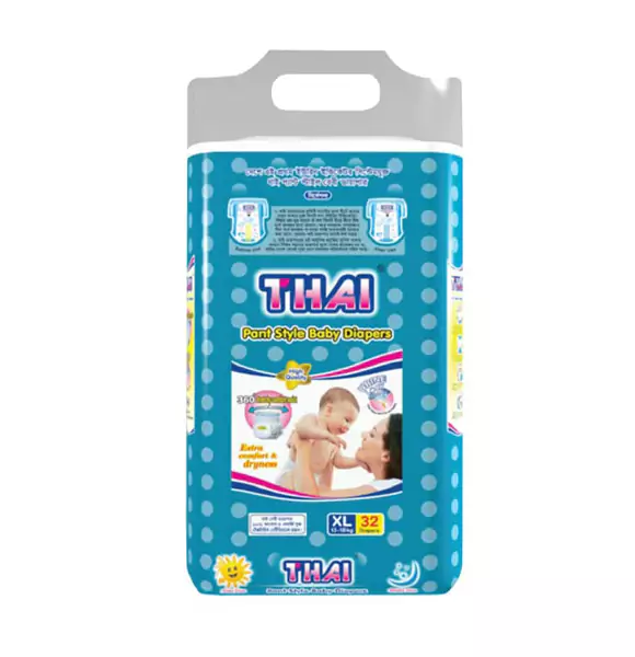 Thai Pant Style Baby Diapers Economic Pack-XL (13-18 Kg) 32pcs
