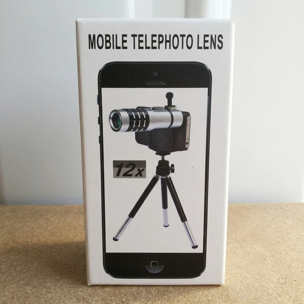12X Zoom Metal Telephoto Lens for Mobile – Manual Focus with Mini Tripod & Phone Clip