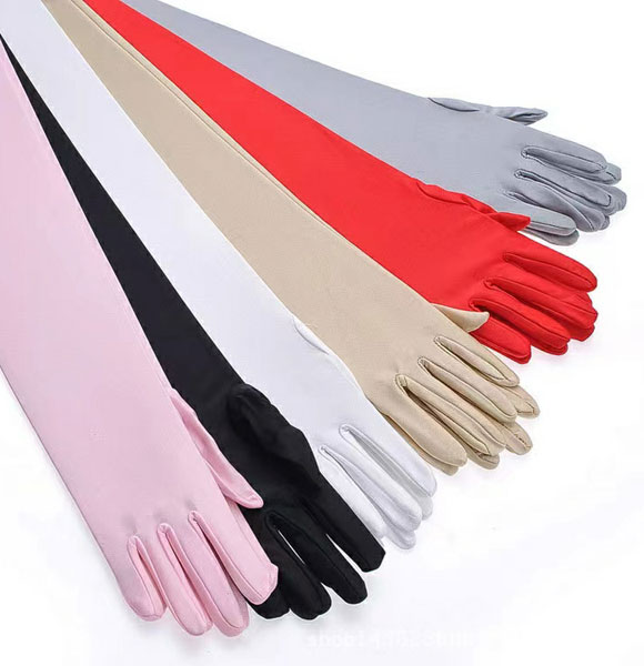 1 Pair of Autumn Winter Long Gloves Women's Mittens Fashion Solid Colors Female Satin Opera Evening Party Prom Costume Glove