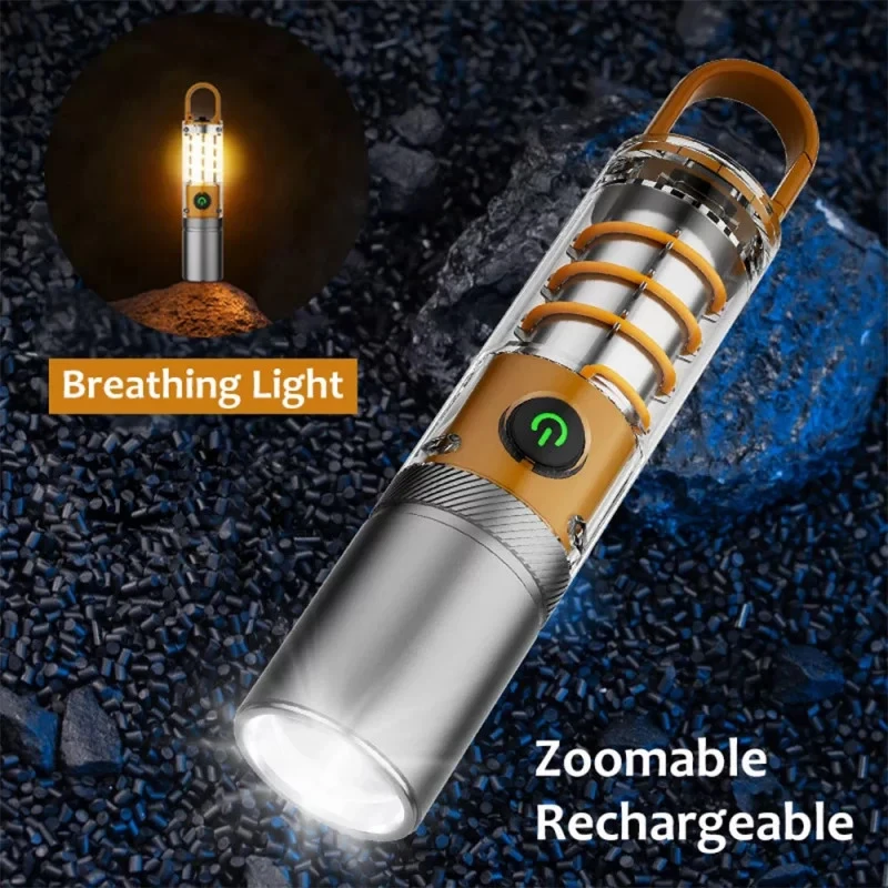 X-10 Rechargeable Camping Flashlight with 1800mAh Battery & Type-C Charging