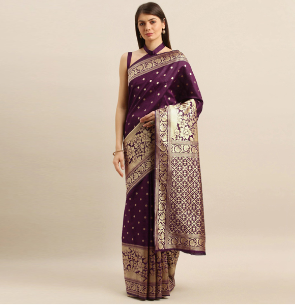 Gorgeous Silk Blend Printed Saree with Blouse GM-1175