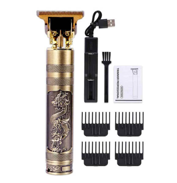 Vintage T9 Professional Hair Trimmers, T Liners Clippers for Men , T Trimmer for Men, Cordless Zero gapped ,Barber Detailer Trimmer, 0mm Outline Trimmer, Hair edgers Clippers (Gold)