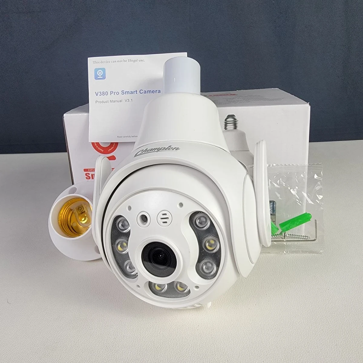 V380 Pro Waterproof Outdoor WiFi IP Camera – 3MP, 1080P HD, 360° Coverage, Night Vision & Two-Way Audio