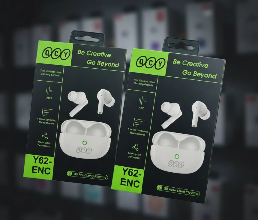 Y-62 ENC True Wireless Earbuds Bluetooth 5.3 with 22H Playtime, 350mAh Charging Case & Type-C