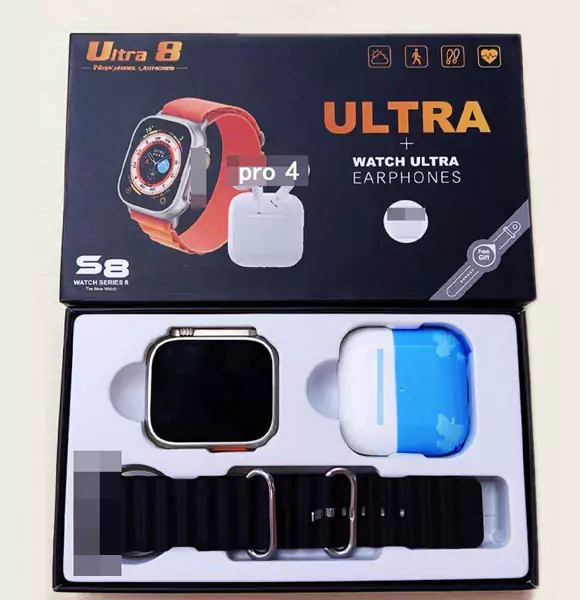 2023 Smartwatch Fashion Series 8 Ultra 8 Smart Watch 2 in 1 with Earphone PRO 4 NFC Flip Smart Watch 8 Ultra (H&G)