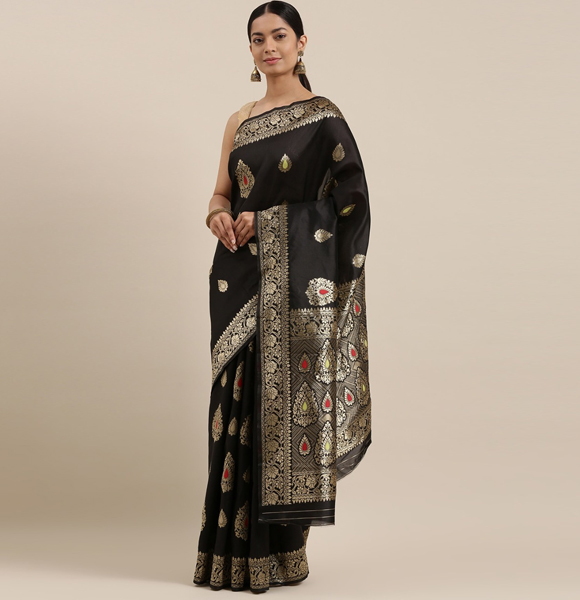 Printed Silk Blend Saree with Blouse GM-1120