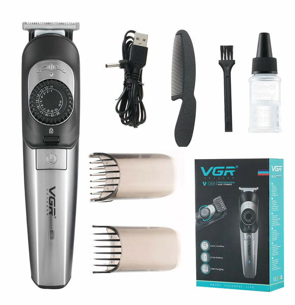 VGR V-088 Professional Hair Clippers Rechargeable Cordless Beard Hair Trimmer Haircut Kit with Guide Combs