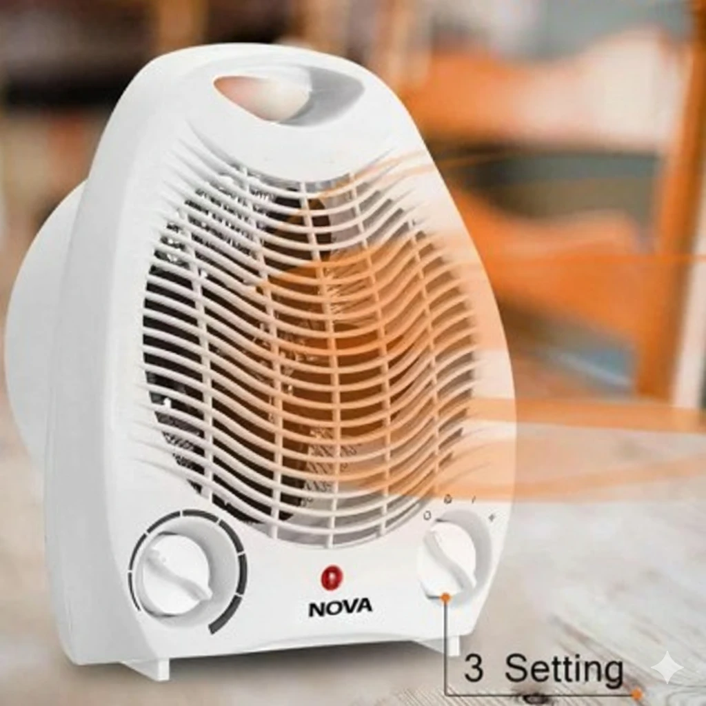 NOVA REP-1201A 2000W Electric Fan Room Heater with Adjustable Thermostat