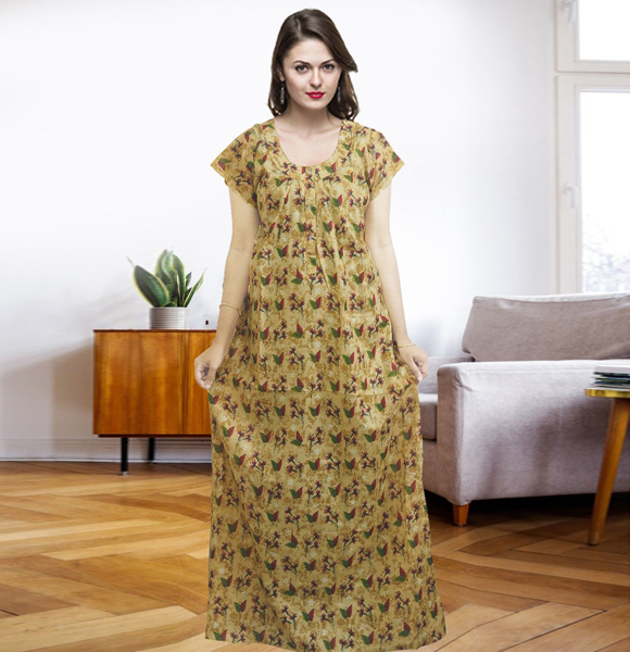 Cotton Comfortable Maxi Dress For Women GM-1472
