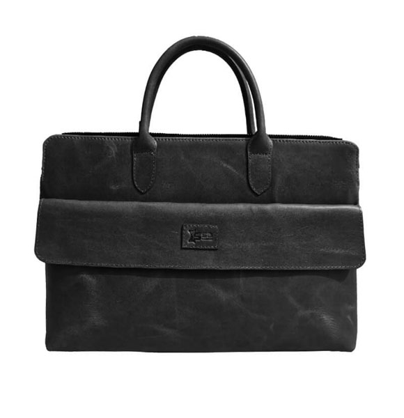 Black Leather Laptop Bag SB-LB419