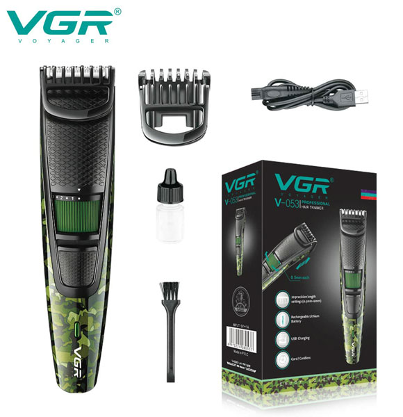 VGR V-053 Camouflage Professional Rechargeable Hair Clipper Runtime 90 min Trimmer for Men (Multicolor)