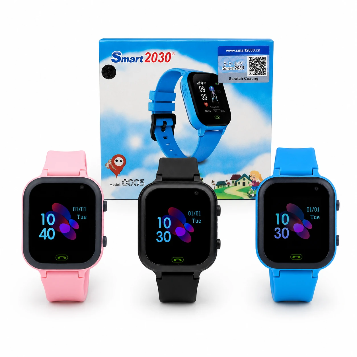 Smartberry 2030 C005 Kids Smartwatch – SIM Calling, Camera, GPS Tracking, Flashlight & 1.44-Inch Display